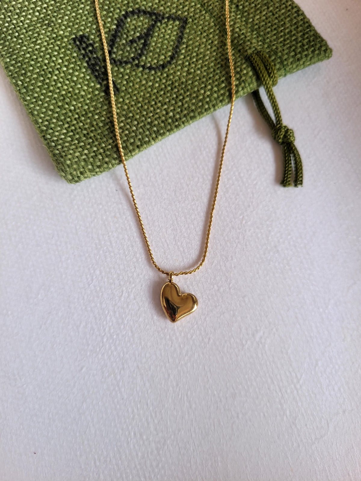 Origami charm heart necklace